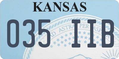 KS license plate 035IIB