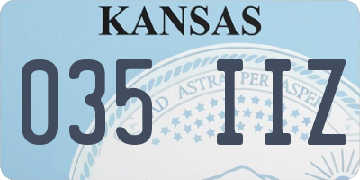 KS license plate 035IIZ