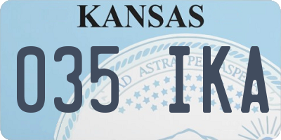 KS license plate 035IKA