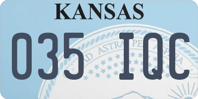 KS license plate 035IQC