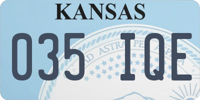 KS license plate 035IQE