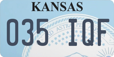 KS license plate 035IQF