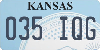 KS license plate 035IQG