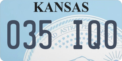 KS license plate 035IQO