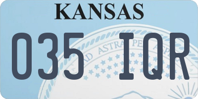 KS license plate 035IQR