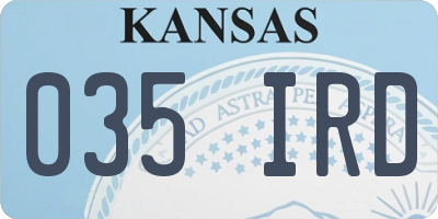 KS license plate 035IRD