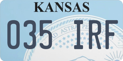 KS license plate 035IRF