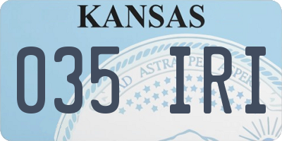 KS license plate 035IRI