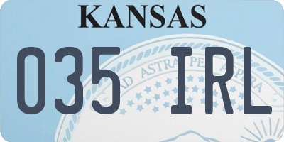 KS license plate 035IRL