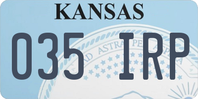 KS license plate 035IRP