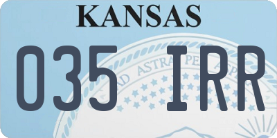 KS license plate 035IRR