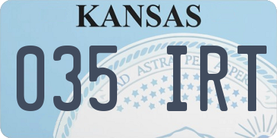 KS license plate 035IRT
