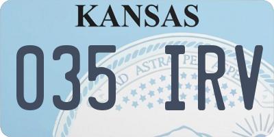 KS license plate 035IRV