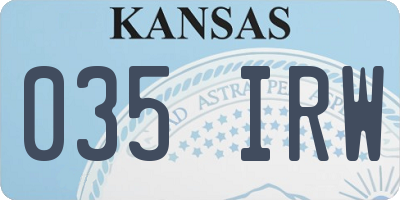KS license plate 035IRW
