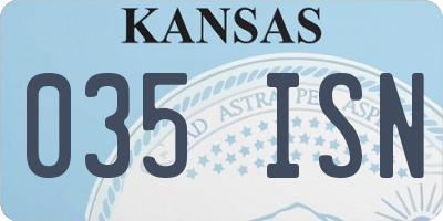KS license plate 035ISN