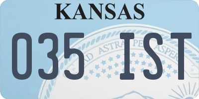 KS license plate 035IST