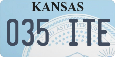 KS license plate 035ITE