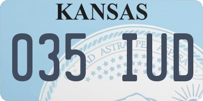 KS license plate 035IUD