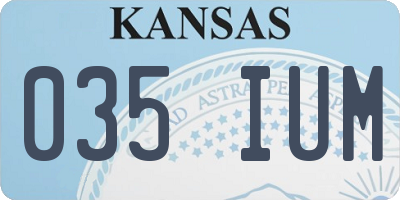 KS license plate 035IUM