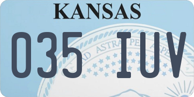 KS license plate 035IUV