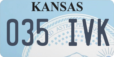 KS license plate 035IVK
