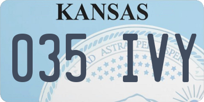 KS license plate 035IVY