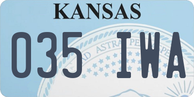 KS license plate 035IWA
