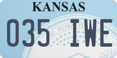 KS license plate 035IWE