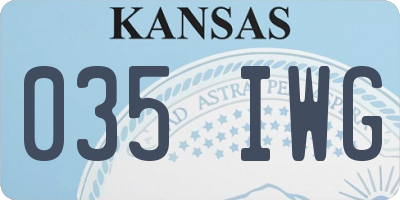 KS license plate 035IWG