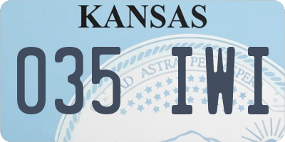 KS license plate 035IWI