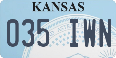 KS license plate 035IWN