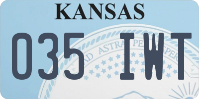 KS license plate 035IWT