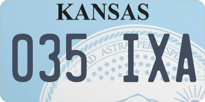 KS license plate 035IXA