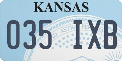 KS license plate 035IXB