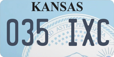 KS license plate 035IXC