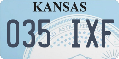 KS license plate 035IXF