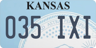 KS license plate 035IXI