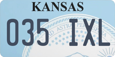KS license plate 035IXL