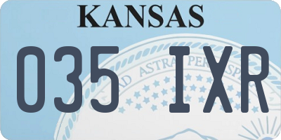 KS license plate 035IXR