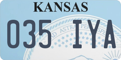 KS license plate 035IYA