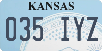 KS license plate 035IYZ