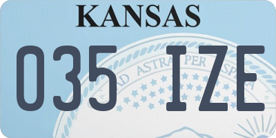 KS license plate 035IZE