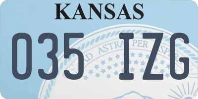 KS license plate 035IZG