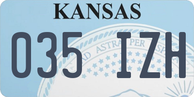 KS license plate 035IZH