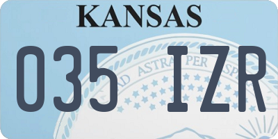 KS license plate 035IZR