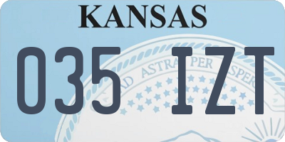 KS license plate 035IZT