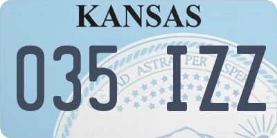 KS license plate 035IZZ