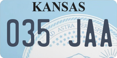 KS license plate 035JAA