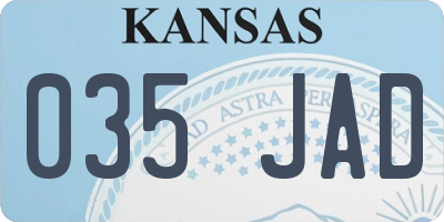 KS license plate 035JAD