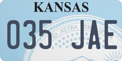 KS license plate 035JAE